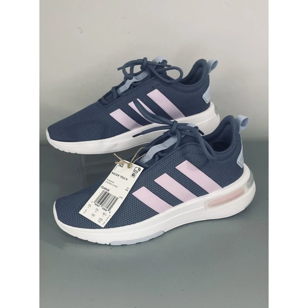 Adidas Running Shoes Racer TR23 K Size 6 Women's IG4908 Blue/Pink NEW‎ No Box - Picture 2 of 10